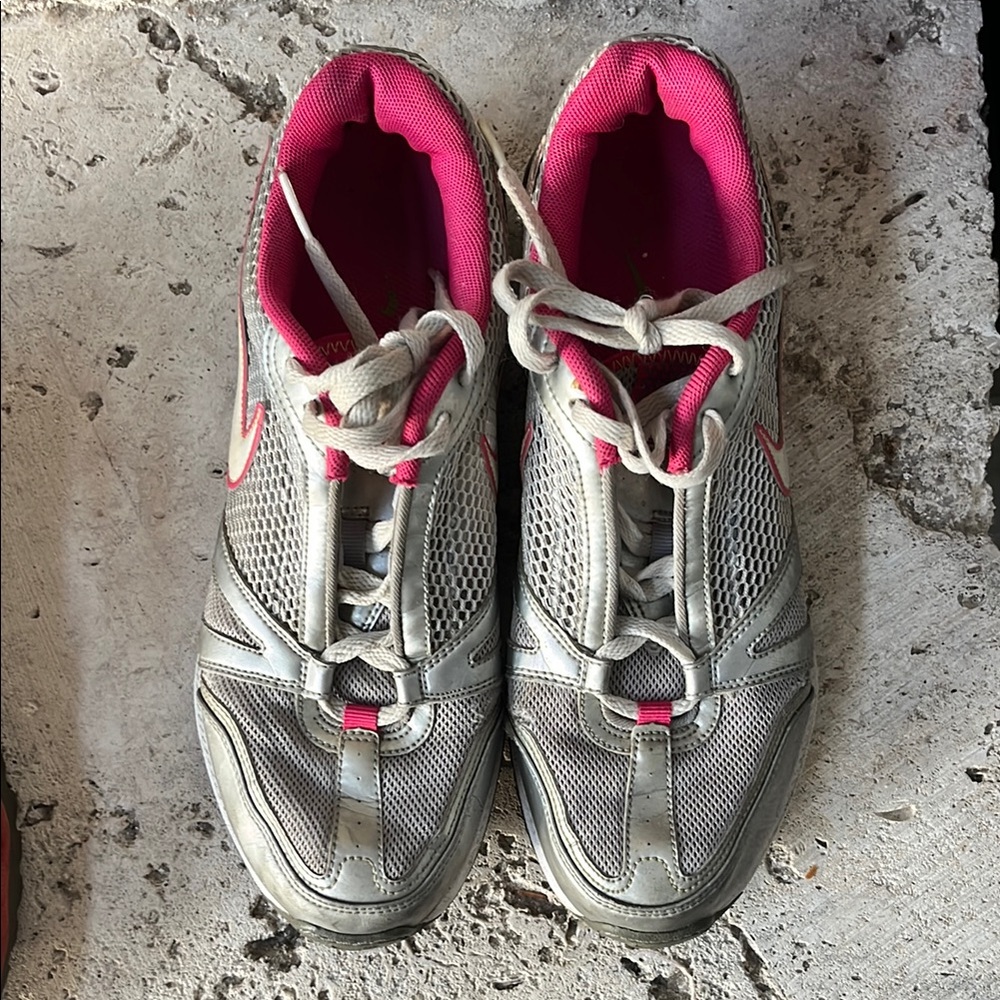 Women's Silver and Pink Athletic Shoes